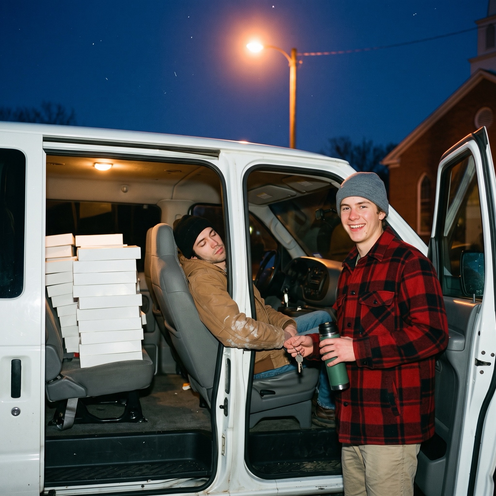 5:02 A.M. Van loaded. Wes asleep already.